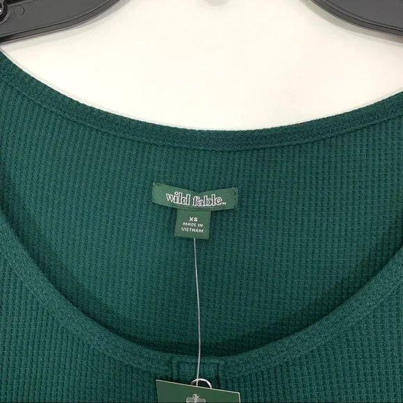 Wild Fable Women's Green Waffle Knit Long Sleeve Dress NWT - Picture 5 of 7